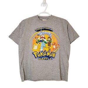 Vintage 1999 Pokémon Battle graphic shirt gray size mens S